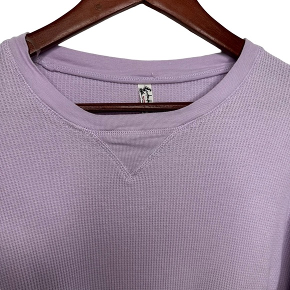 Free People Lavender Waffle Thermal Long Sleeve Top Size XS Intimately Free - Picture 7 of 11